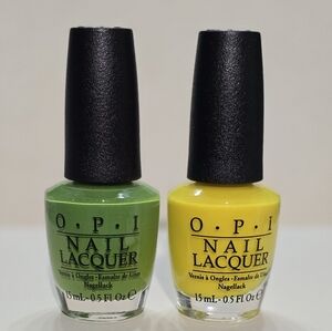 OPI I'm So Swamped Green and No Faux Yellow Nail Lacquer Duo